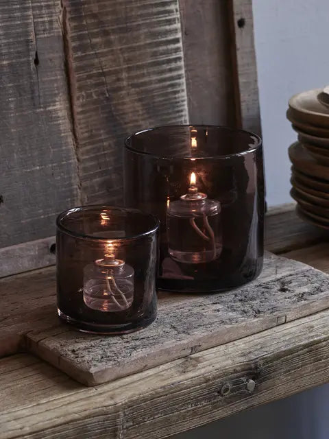 Telysholder Glass Brun