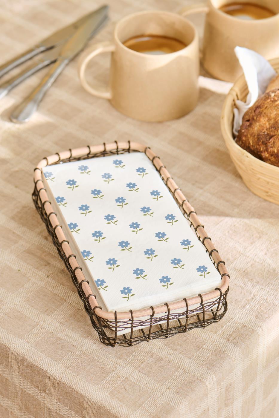 Serviett Blå blomster