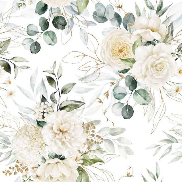 Serviett Eucalyptus & roser