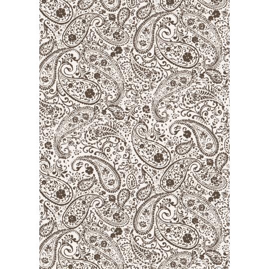 Gavepapir Paisley Brun 5m