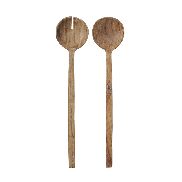 Salatbestikk Rund Old Teak