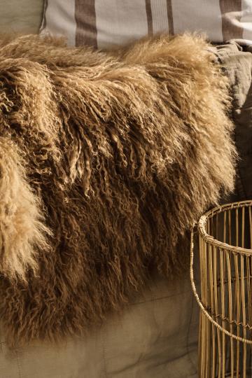Tibetansk lammeskinn Cognac