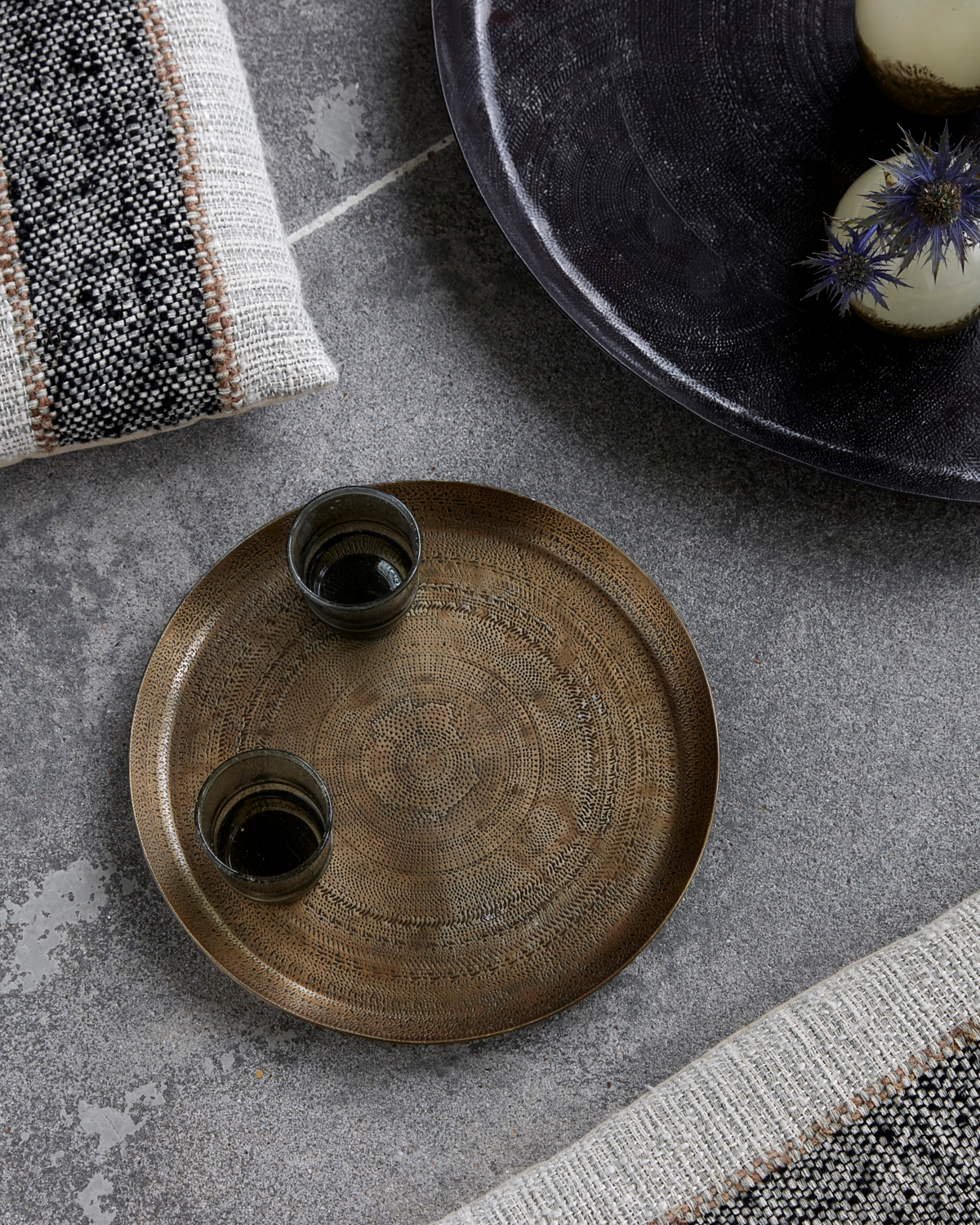 Lysfat Antikk Messingfinish 29cm