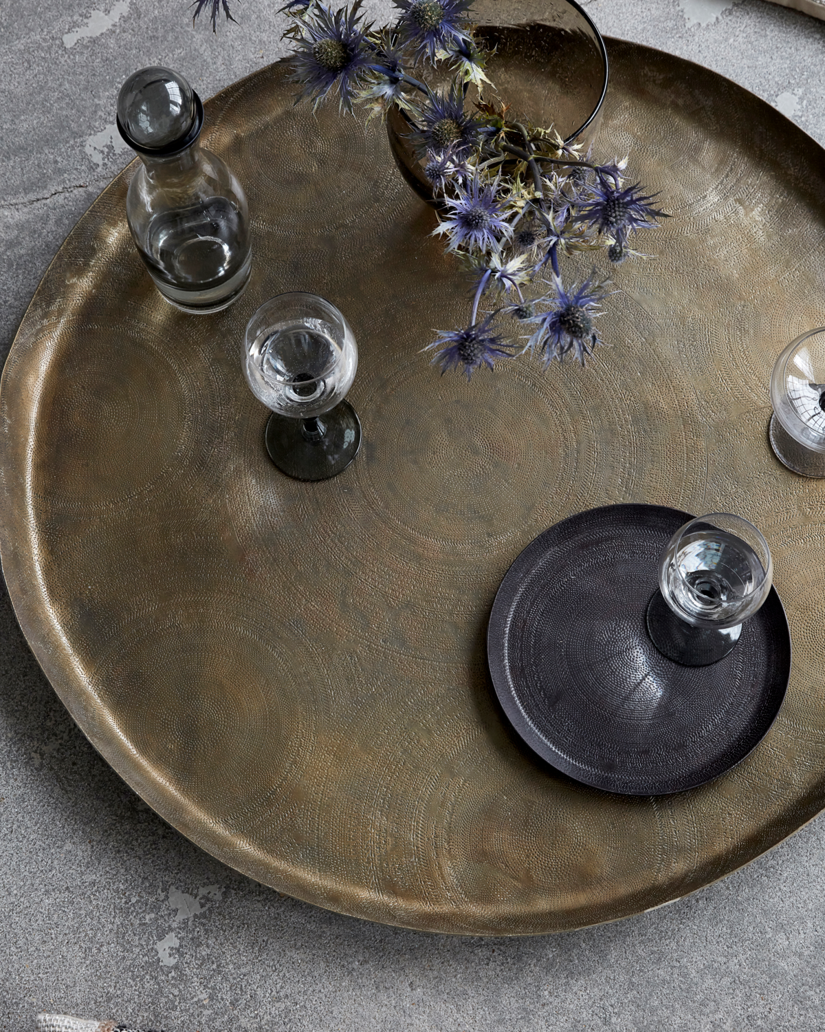 Lysfat Antikk Messingfinish 80cm