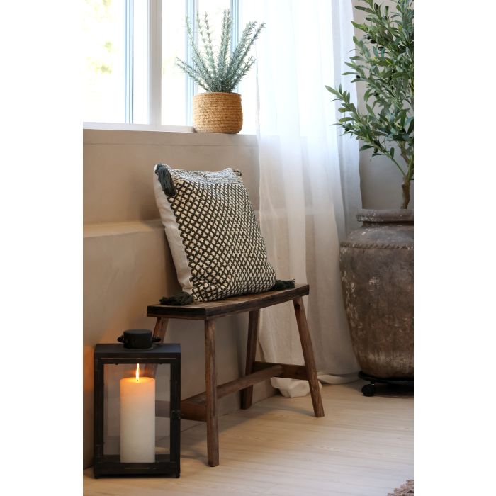 Trebenk m/mønster på setet