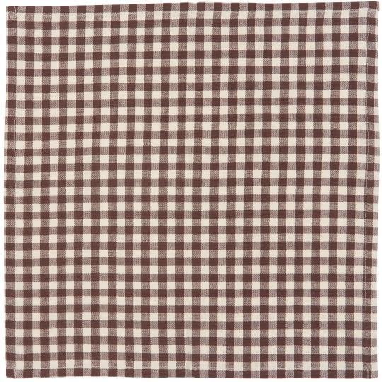 Tøyserviett Rutet Brun