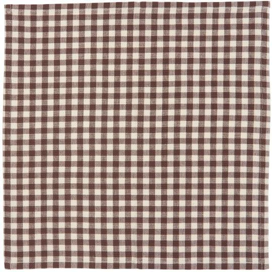 Tøyserviett Rutet Brun