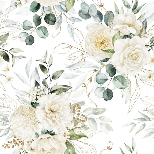 Serviett Eucalyptus & roser