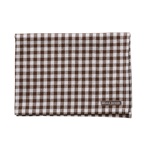 Kjøkkenhåndkle Ruter Brun