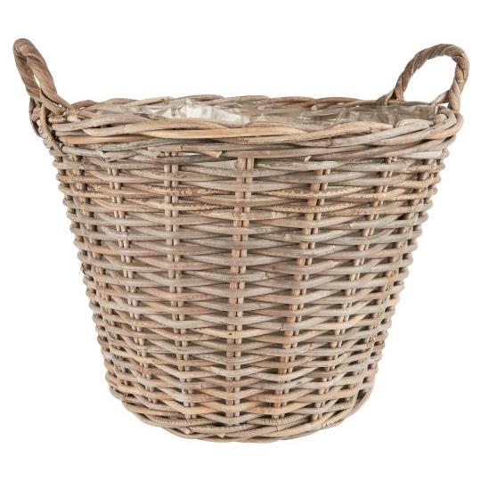 Kurv Rattan m/innvendig plast Stor