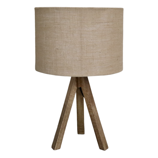 Bordlampe m/linskjerm og trefot