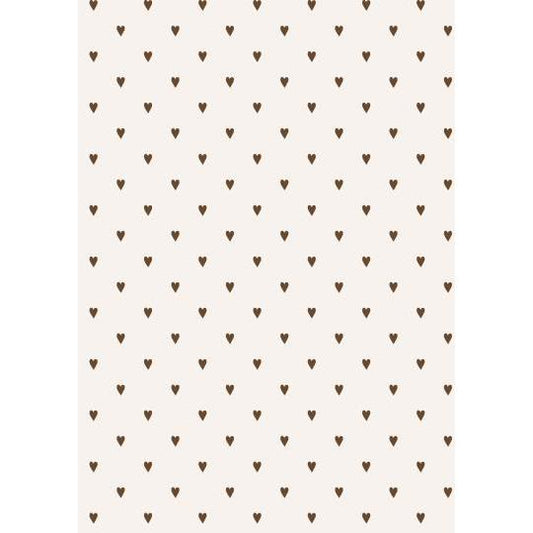 Gavepapir Hjerter Brun 5m