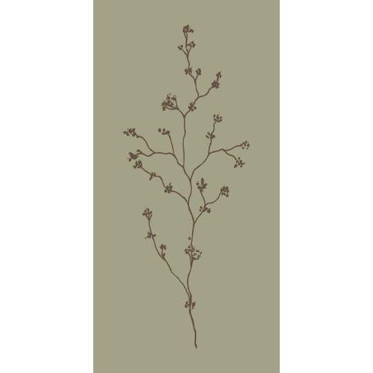 Serviett Mosegrønn m/blomsterkvist