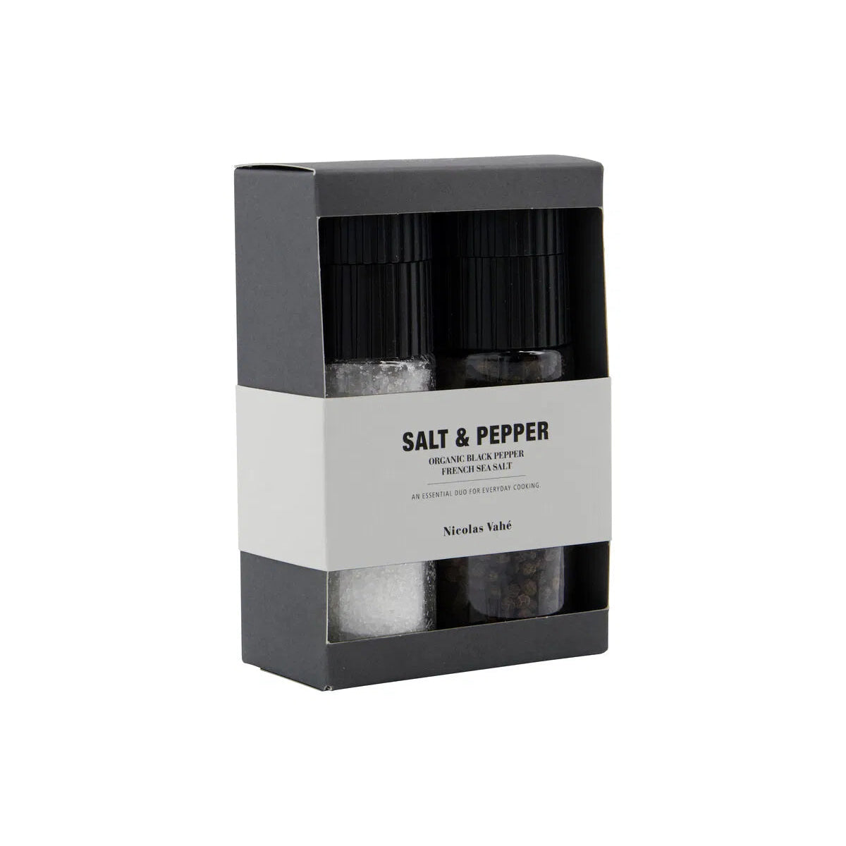 Gavepakke French sea salt + pepper, black, organic, 60|120 g|g