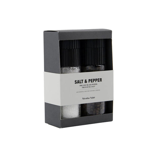 Gavepakke French sea salt + pepper, black, organic, 60|120 g|g