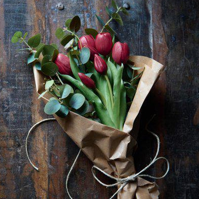 Tulipaner 7stk 31cm Rød